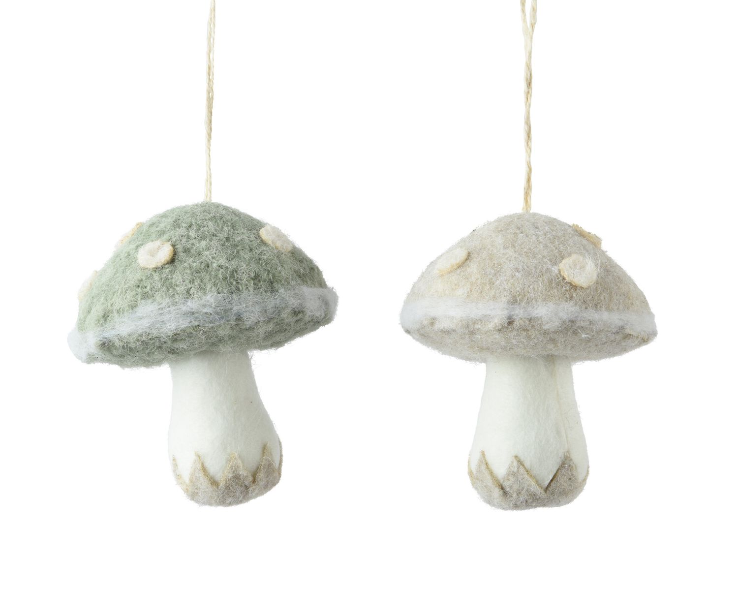 Xmas Hanger Mushroom Wool 10cm - 2 Ass