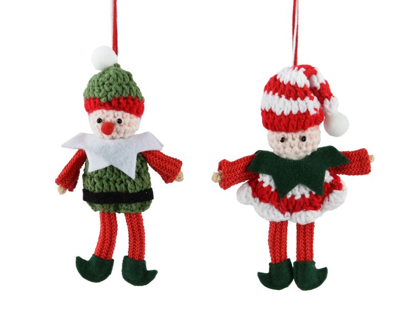 Xmas Hanger Elf 18cm - 2 Assorted
