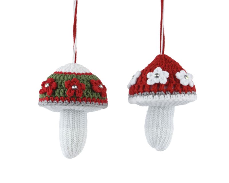 Xmas Hanger Mushroom 12cm - 2 Assorted