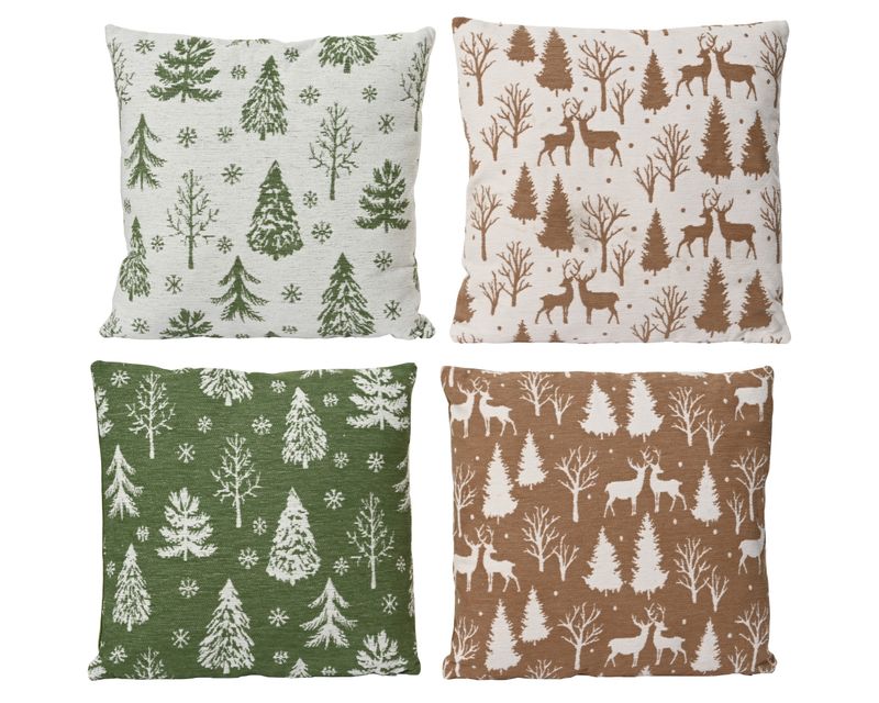 Xmas Cushion 40x40cm 4 Assorted