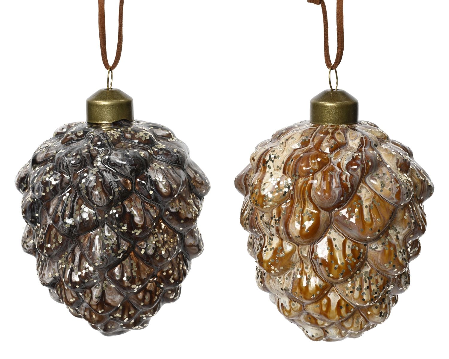 Pinecone Glass 10cm - 2 Assorted