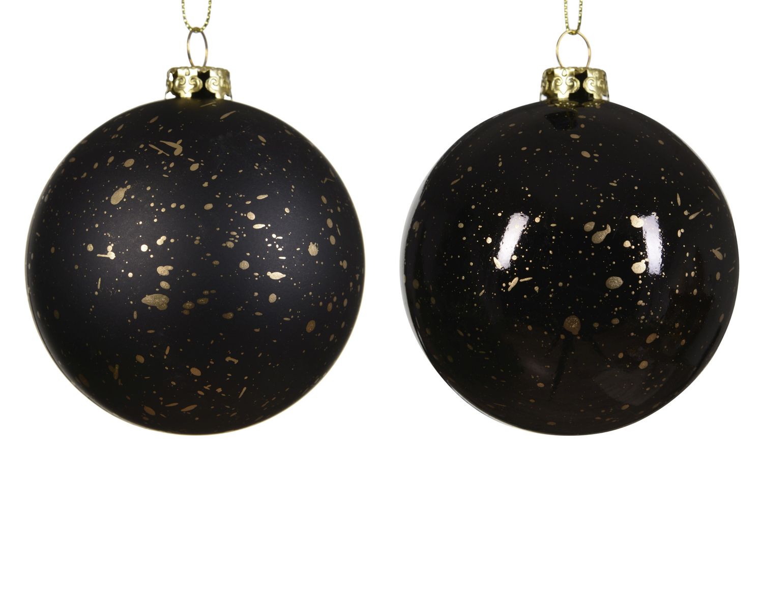 Xmas Ball Shatterproof 8cm Black - 2 Assorted