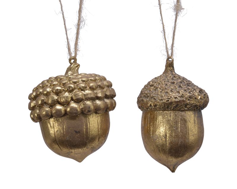 Xmas Hanger Acorn 8cm - 2 Assorted