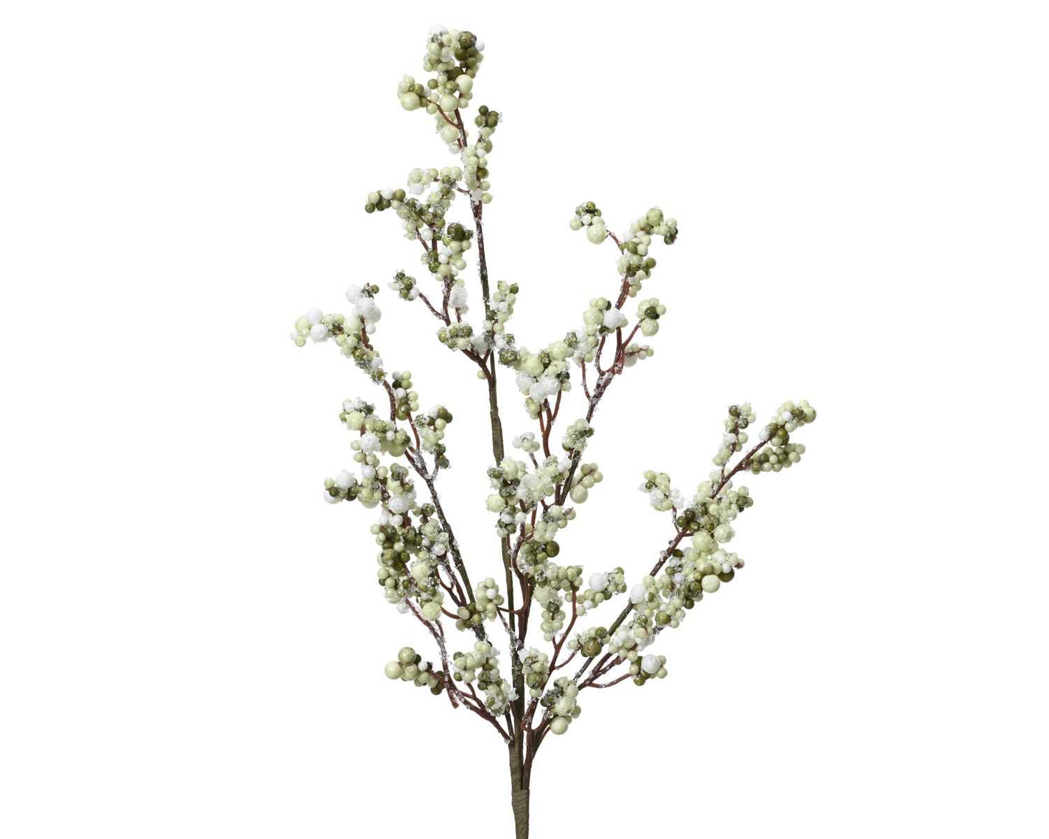 Spray White Green Foam Berries 60cm