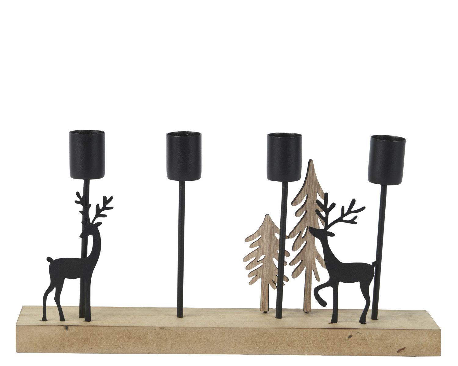 Candleholder Iron Black Figurines 28cm