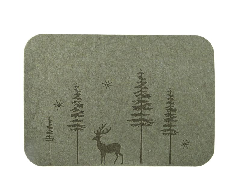 Xmas Placemat Felt Green 40x28cm