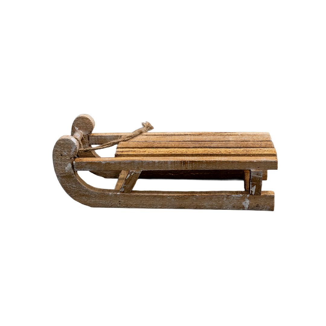 Sleigh 30cm White Washed