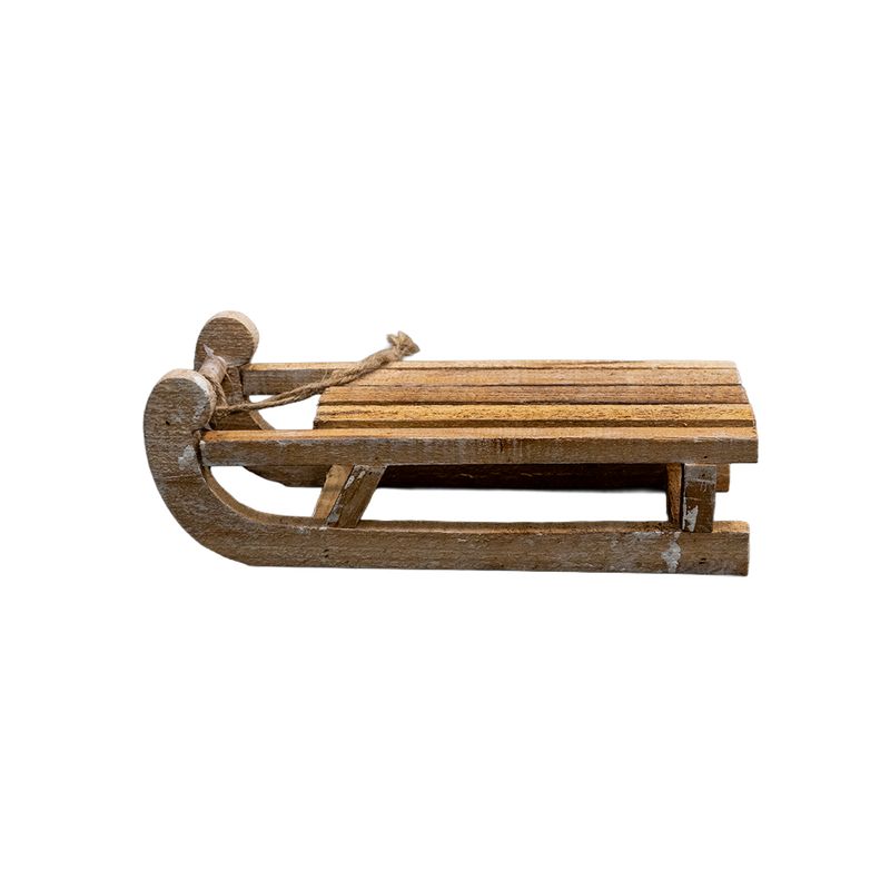 Sleigh 30cm White Washed