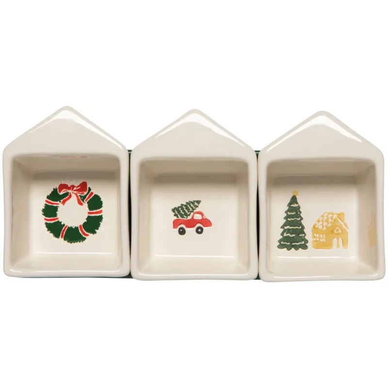 Danica - Set of 3 Dip Dishes with Tray Glitzmas