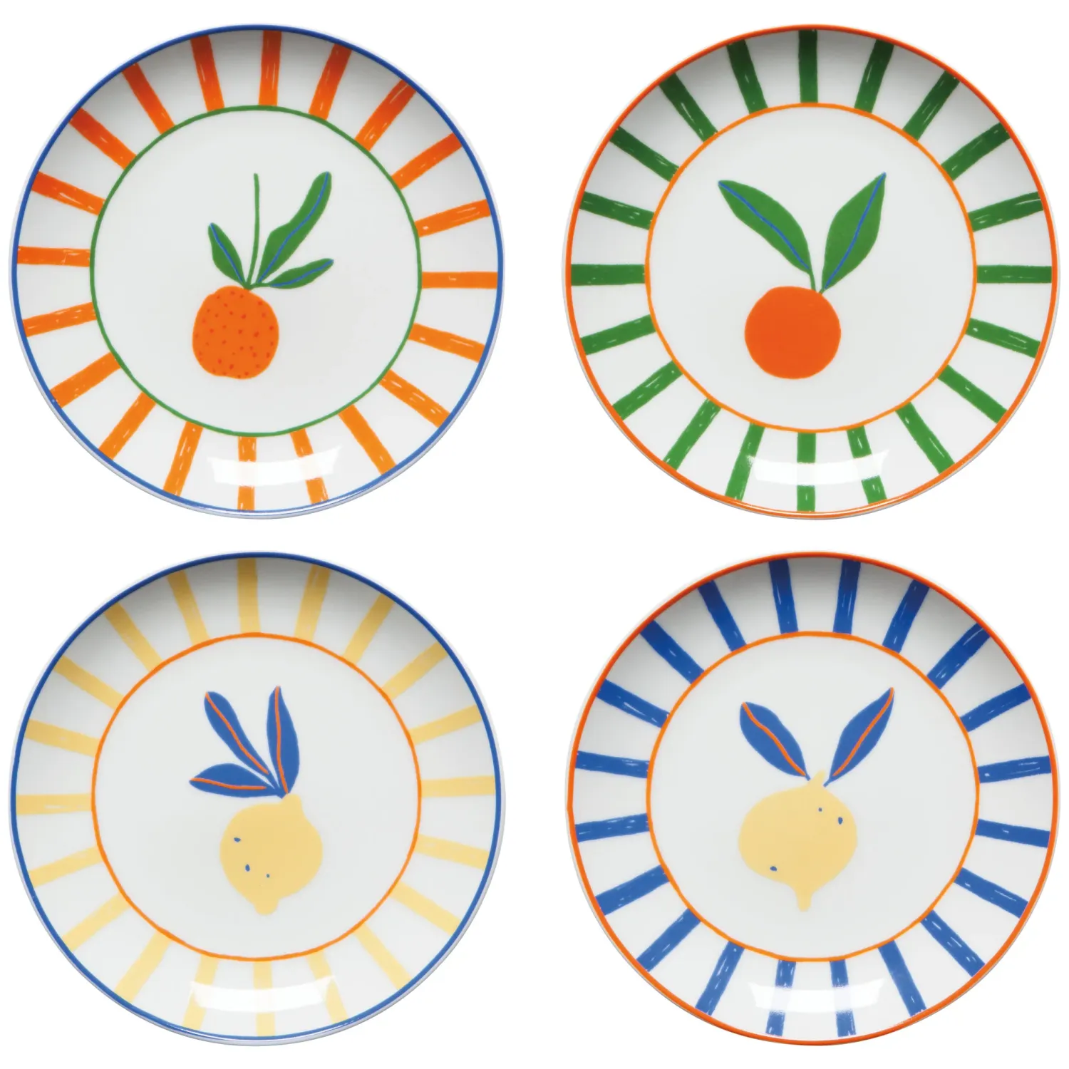 Danica - Appetizer Plates Set of 4 Citrus Burst