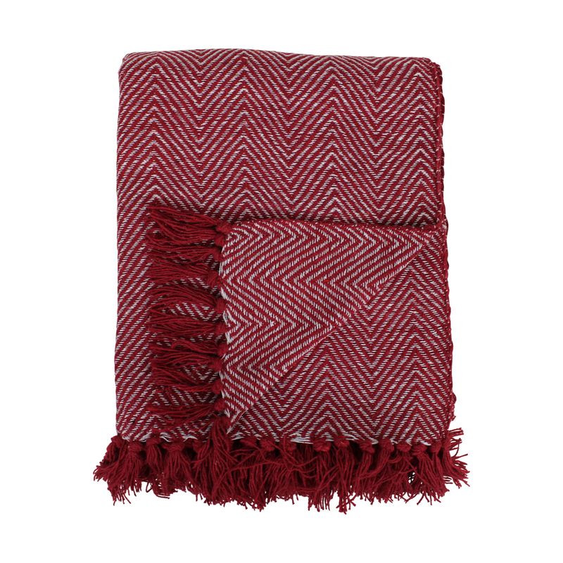 Xmas Throw Rectangular Cotton 125x150cm Red