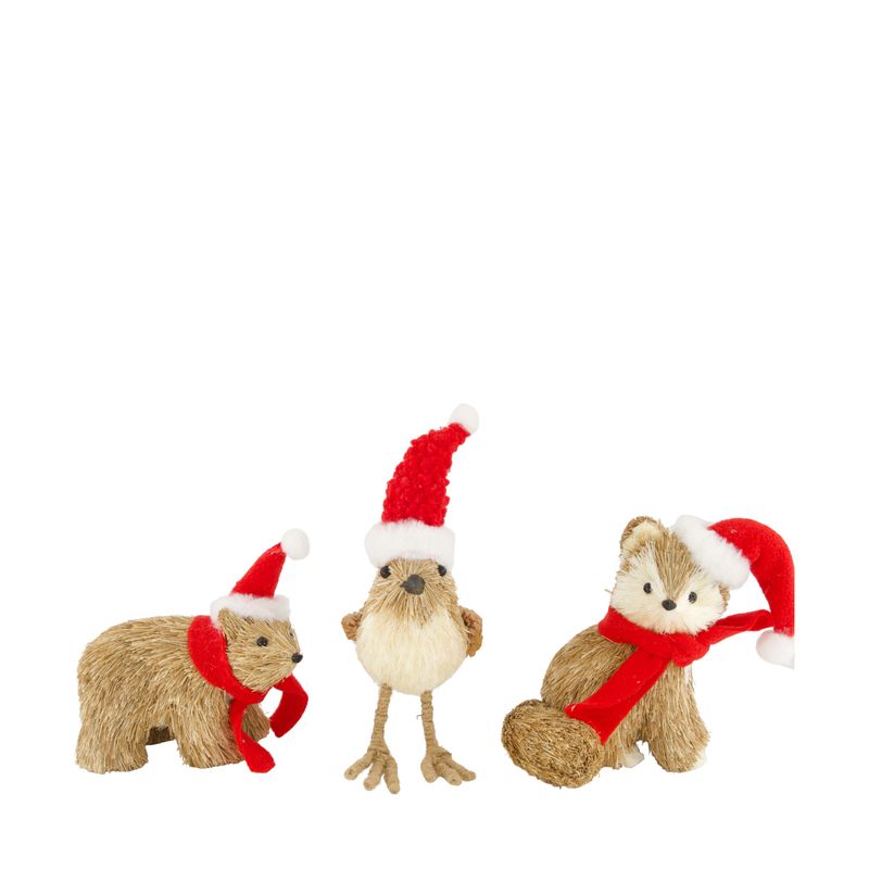 Xmas Hanger Animal Grass 14cm
