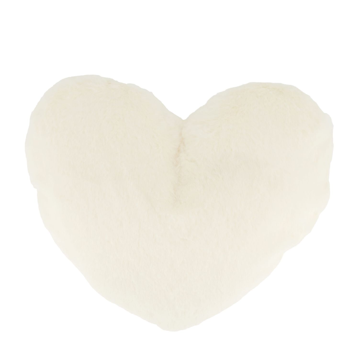 Cushion Heart Furry 40x28cm, Color: White