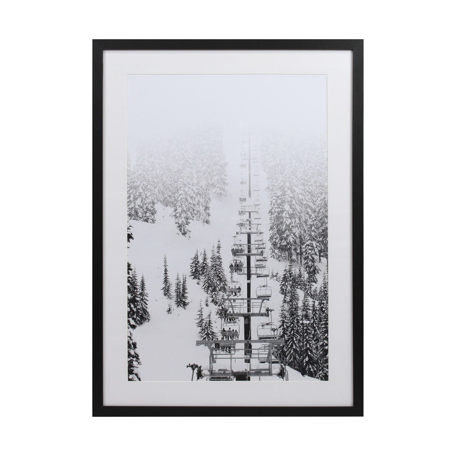 Wall Art Rectangular Ski Lift Canvas With Glass 50X3X70cm