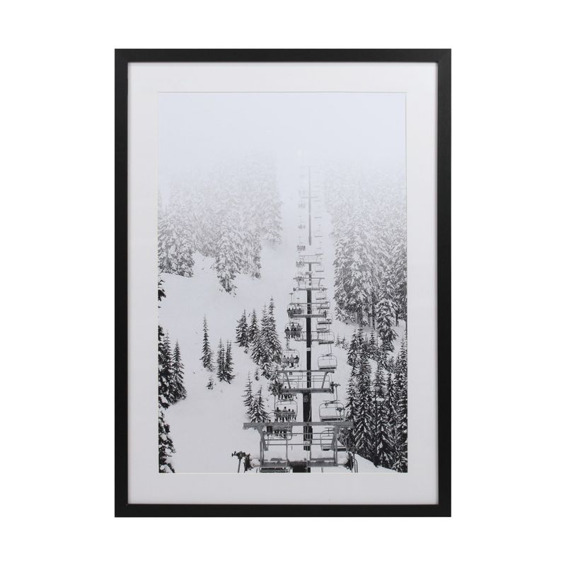 Wall Art Rectangular Ski Lift Canvas With Glass 50X3X70cm
