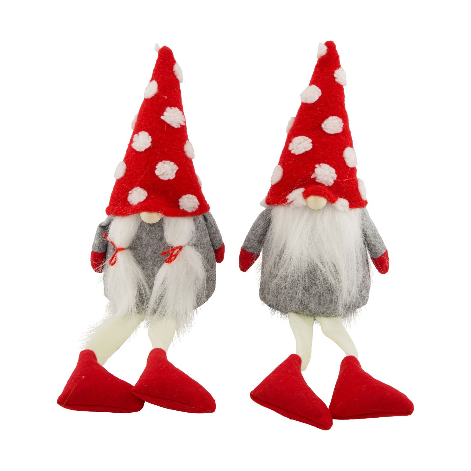 Figurine Gnome Dots Fabric 14X8X40cm 2 Assorted