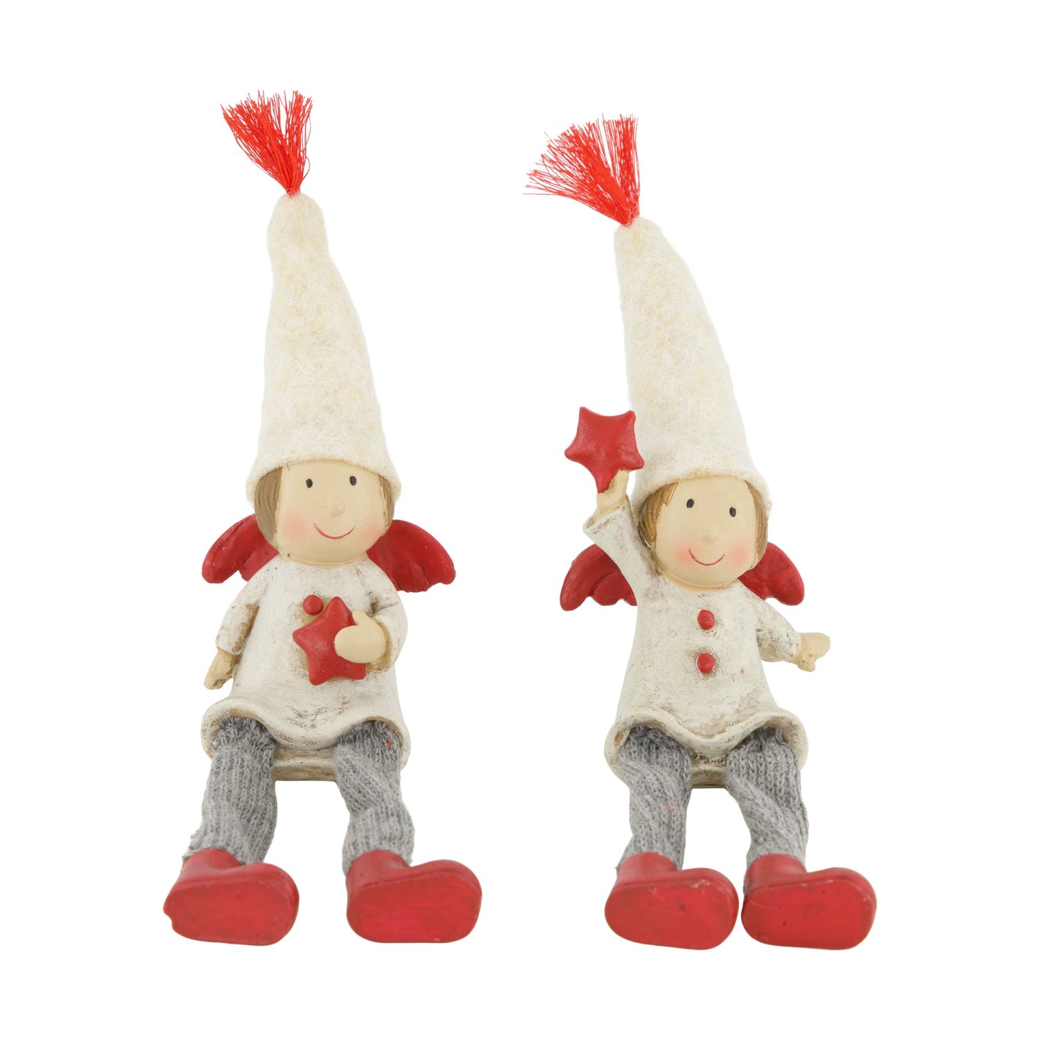 Xmas Figurine Polyresin 14cm 2 Assorted