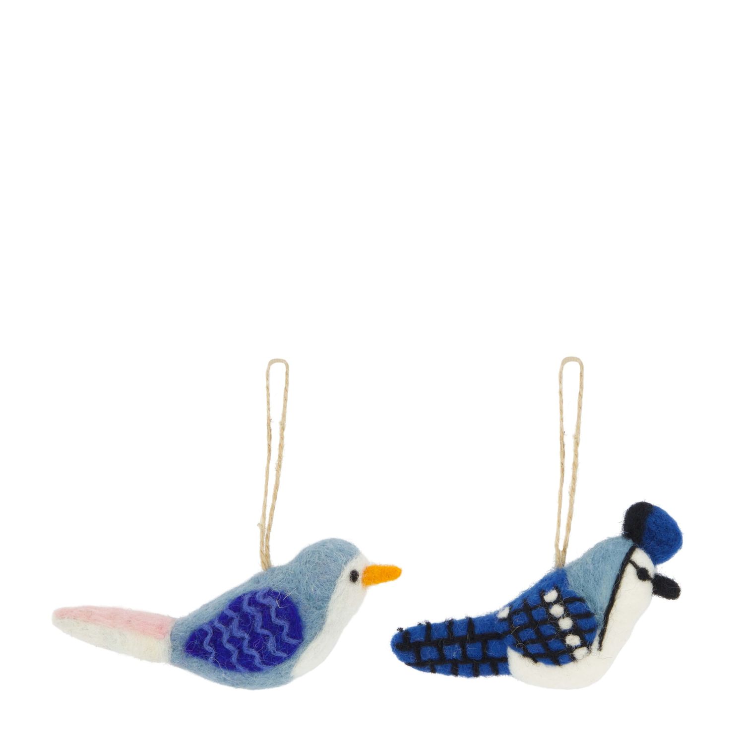 Hanger Bird Wool 12cm 2 Assorted