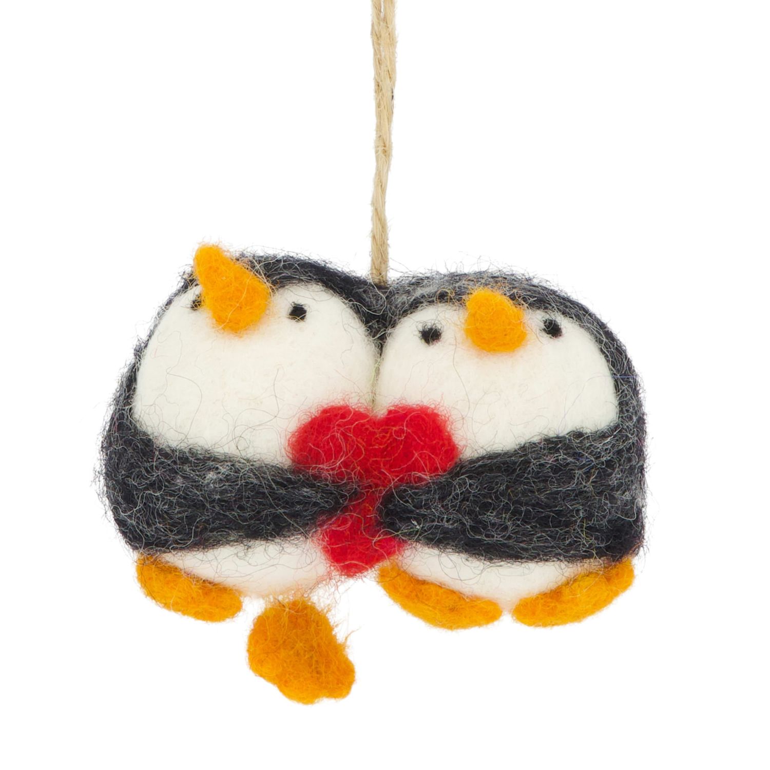 Hanger Penguins With Heart Wool 8cm