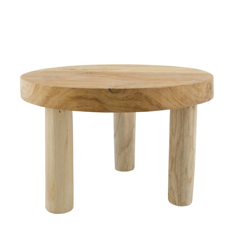 Tray Round Teak Wood On Feet