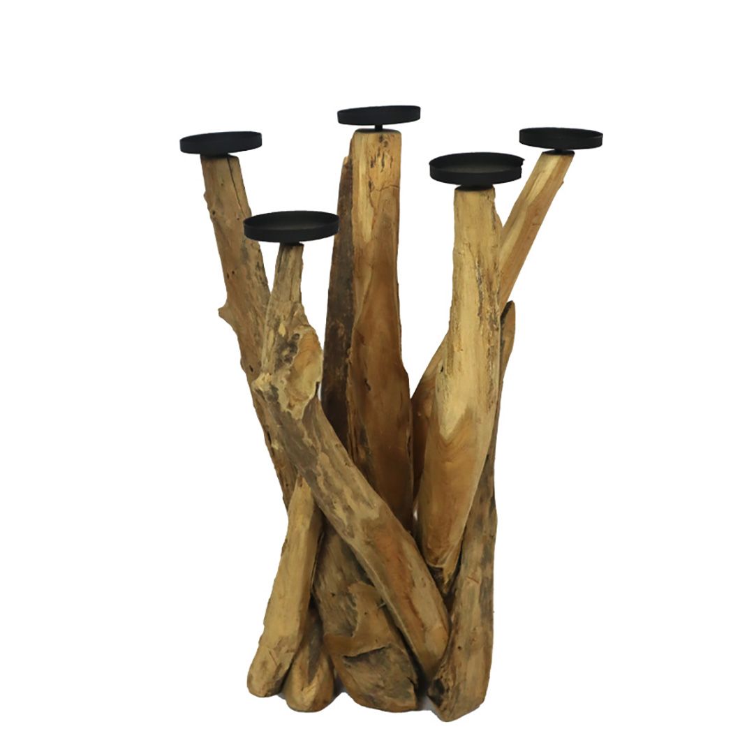 Teak root candle holder, Size: 40x40x60cm