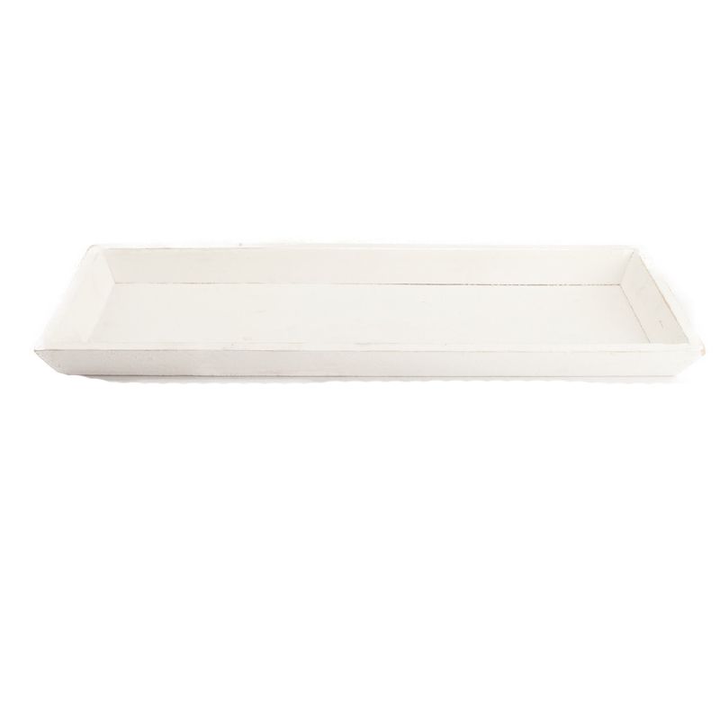 Wooden Tray 39x15x2.5cm, Color: White