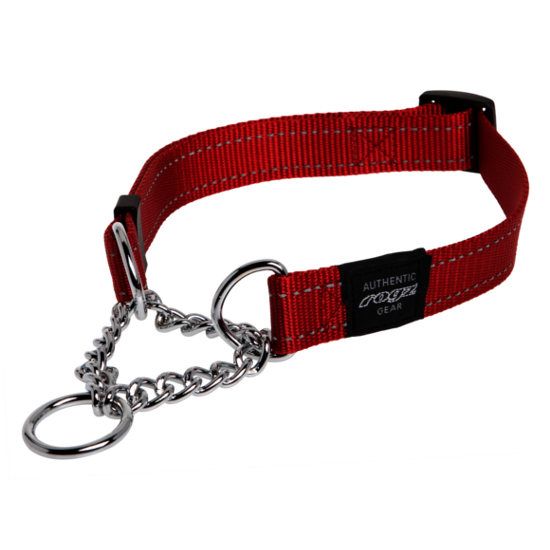 Utility - Collar - Half-Check X-Large (18-27.5"), Color: Red