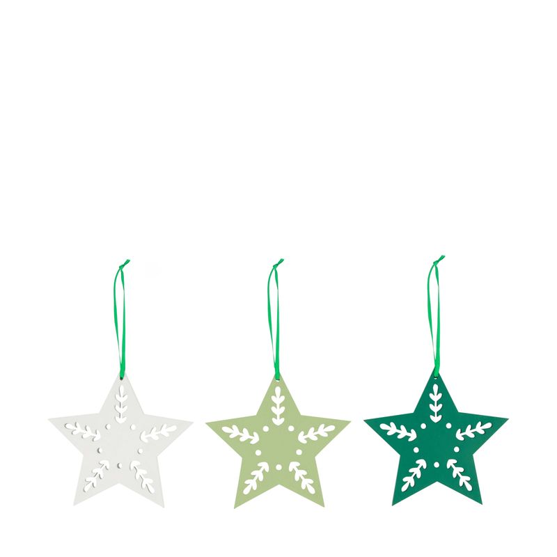 Xmas Plywood Hanger Star 11.3cm