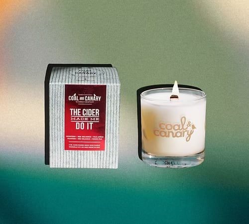 Coal Canary Wood Wick Candle 8oz, Variety: The Cider Made Me Do It