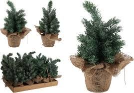 Xmas Tree Burlap Pot 30cm - 2 Assorted