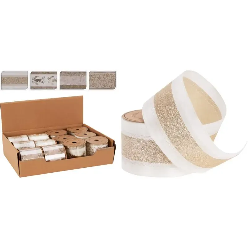 Ribbon 270x6cm Champagne 4 Assorted