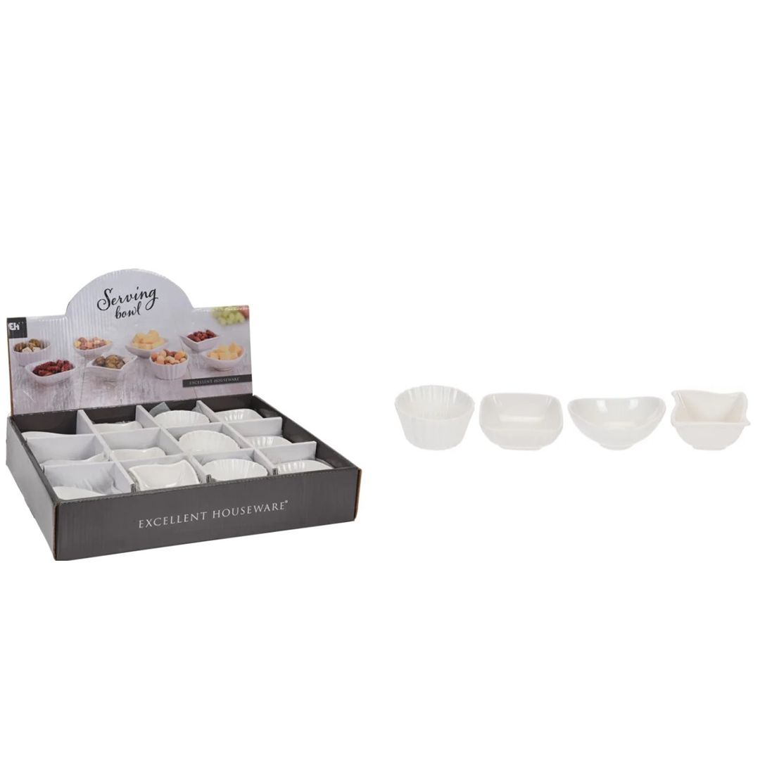 Snack Bowl Porcelain - 4 assorted