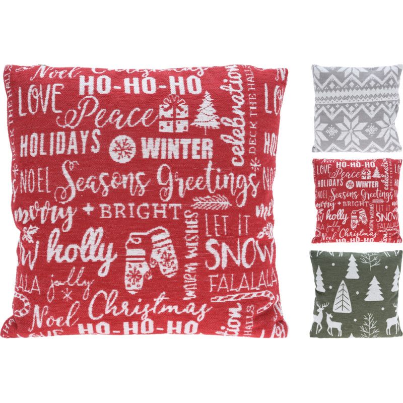 Xmas Cushion Chenille 45x45cm