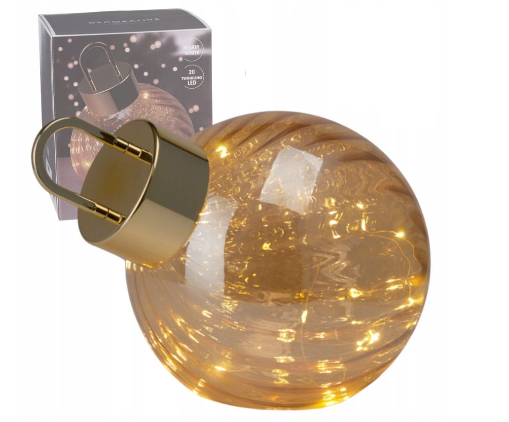 Xmas Ball With LED 20cm Amber Xmas Ball With LED 20cm Amber