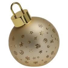 Xmas Ball with LED 15cm Matt Gold