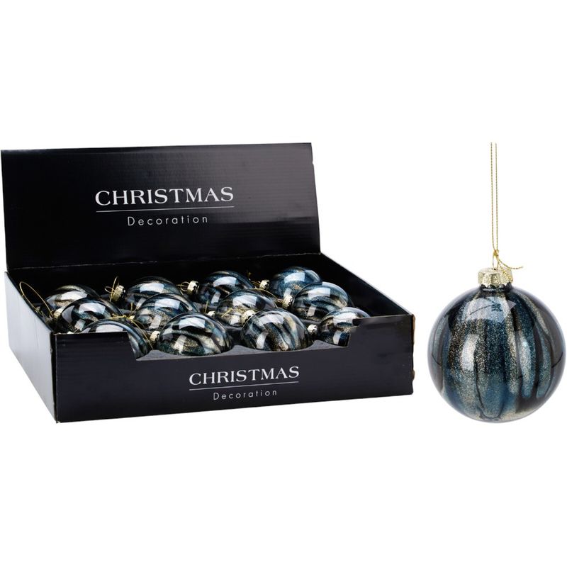 Xmas Ball 8cm Blue