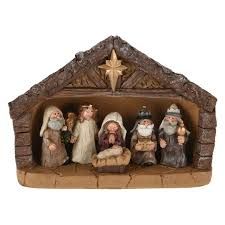 Nativity 18cm Set of 7 Brown