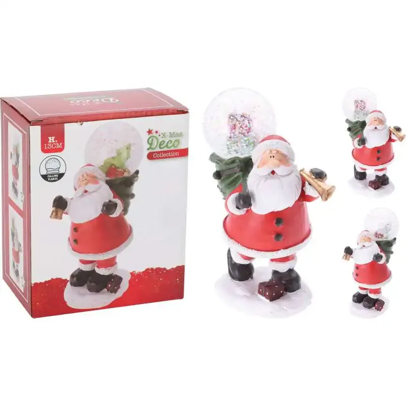 Snow Globe Santa 13cm 2 Assorted