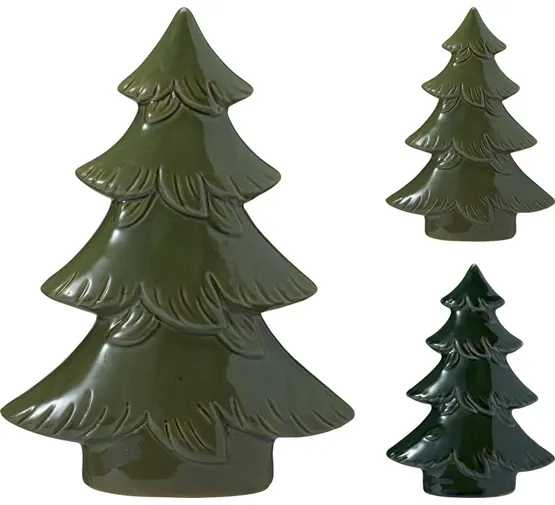 Xmas Tree Porcelain 26cm Green 2 Assorted