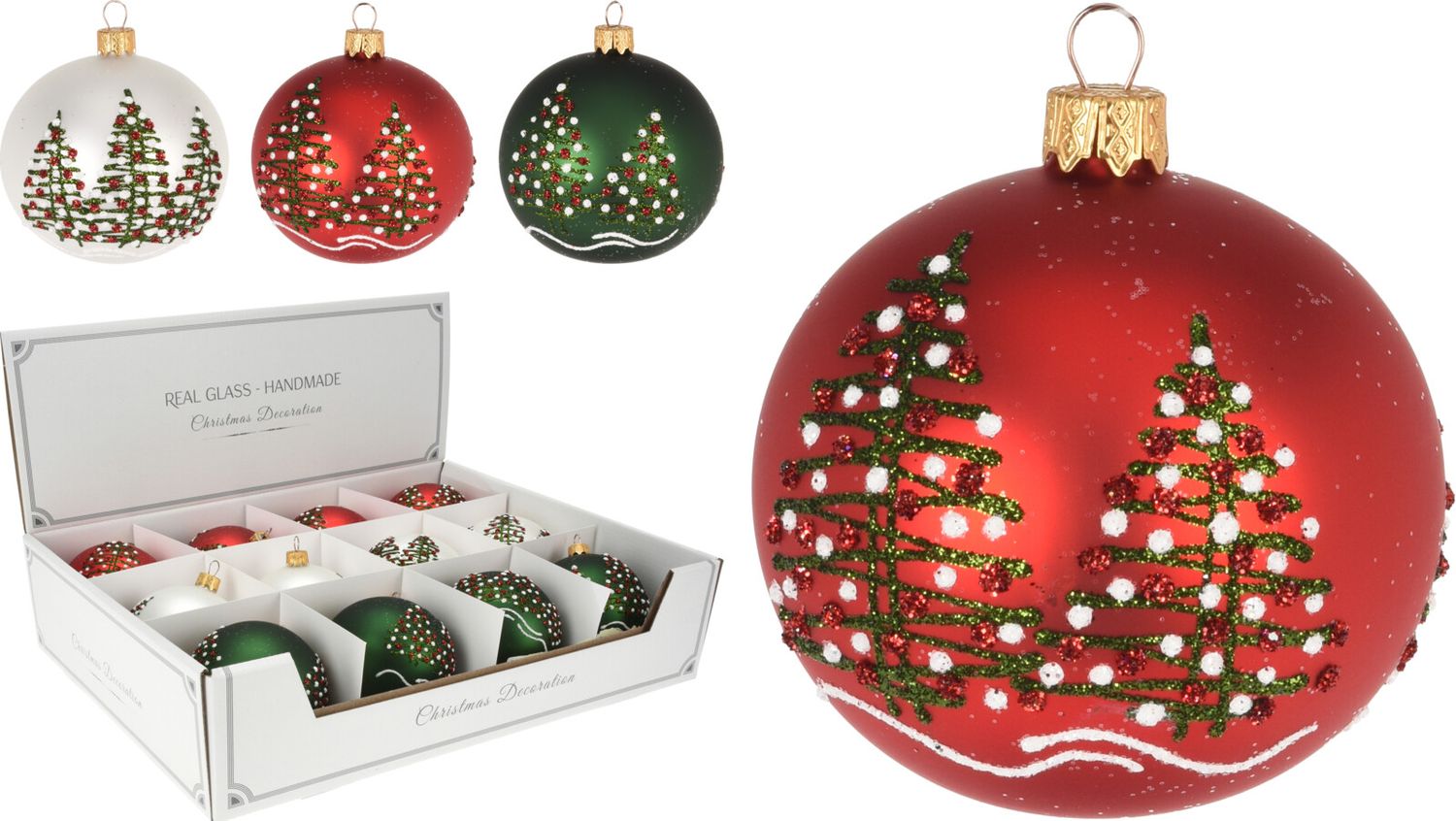 Xmas Ball Trees Deco 80mm