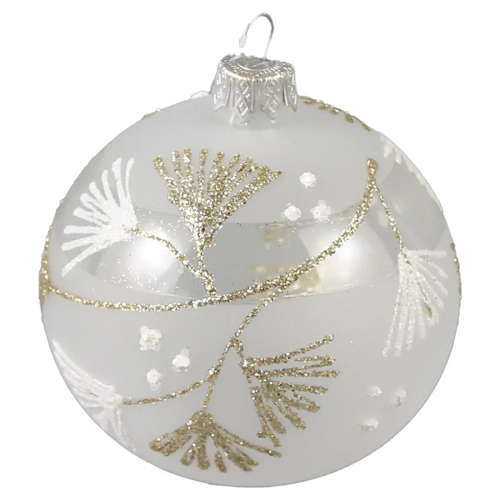 Xmas Ball Glass 8cm 4 Assorted