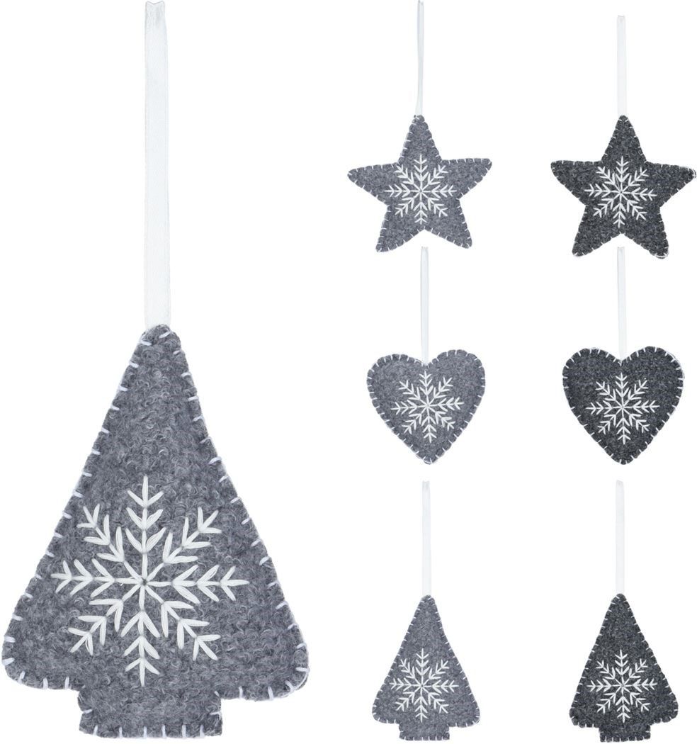 Hanging Deco Xmas 10cm Grey