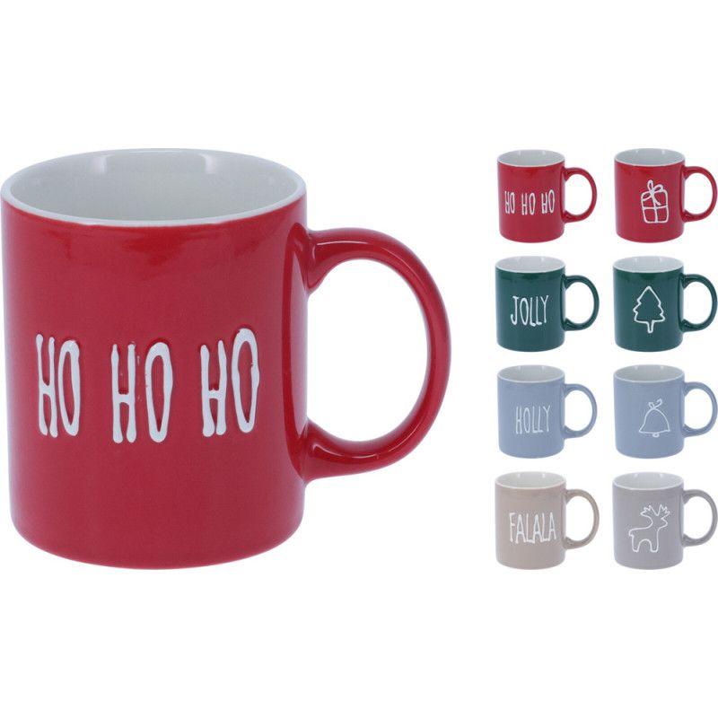 Xmas Mug Porcelain 340ml - 8 Assorted