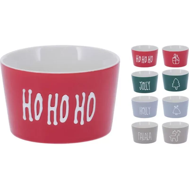 Xmas Bowl Porcelain 400ml - 8 Assorted