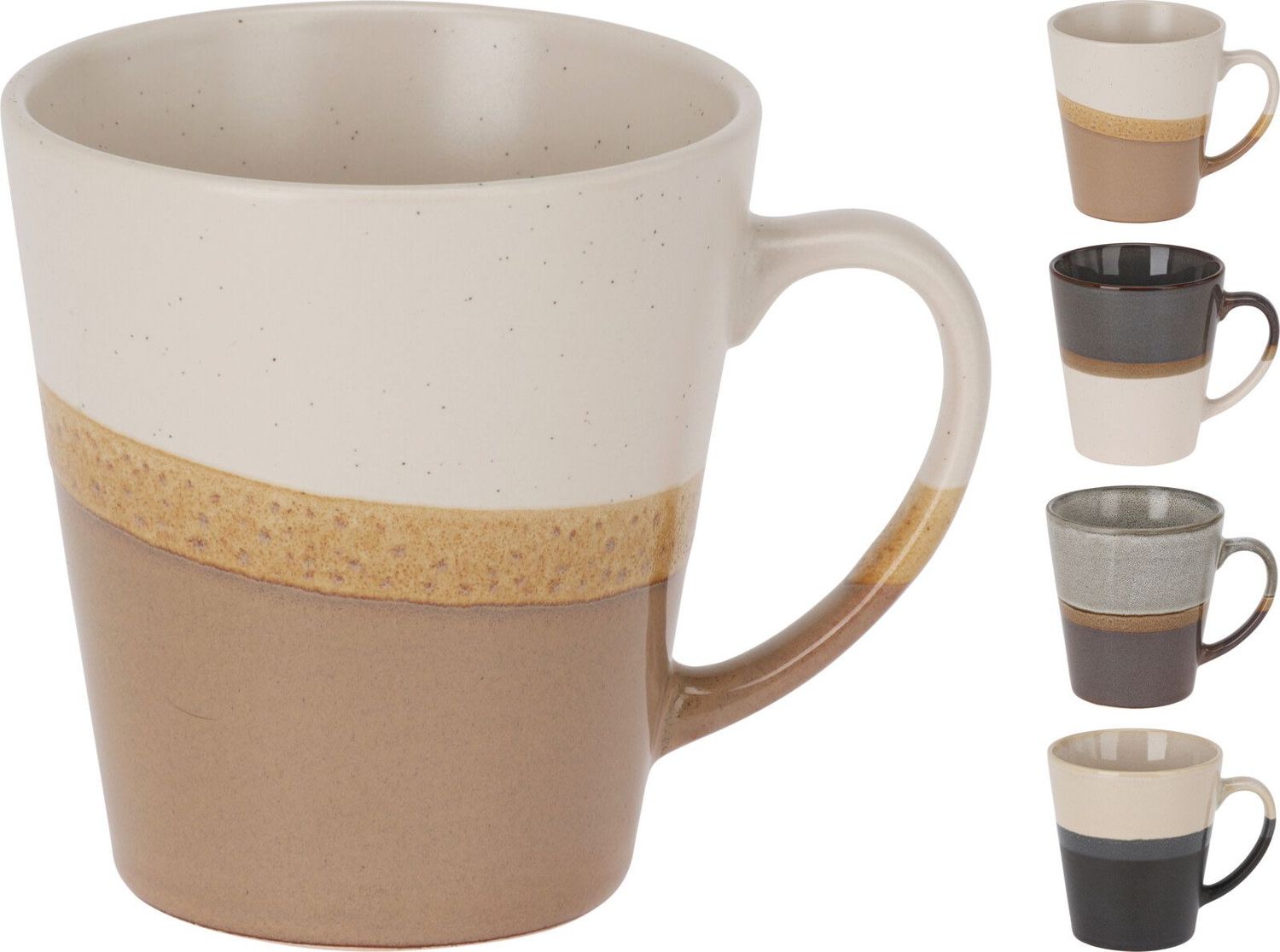 Mug Stoneware 300ml - 4 Assorted