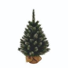 Pittsburgh X-Mas Tree with Burlap Green Frosted TIPS 127 - h90xd56cm