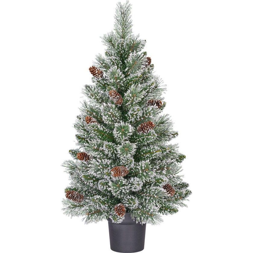 Vandans X-Mas Tree Potted Green Frosted Tips 96 - H90x48cm