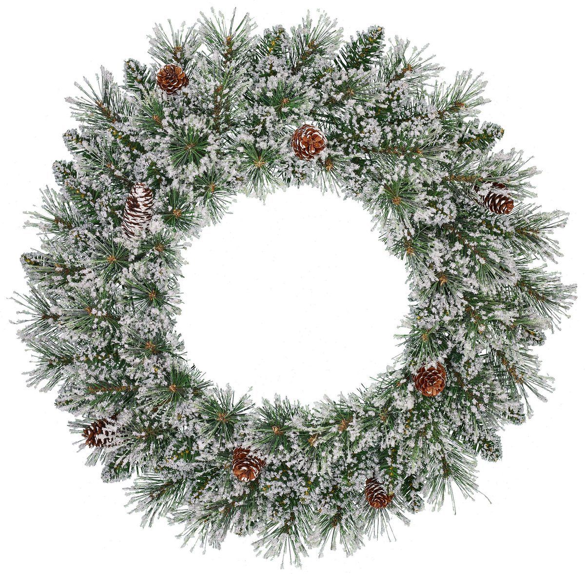 Vandans Wreath Green Frosted Tips 100 - D60cm Vandans Wreath Green Frosted Tips 100 - D60cm