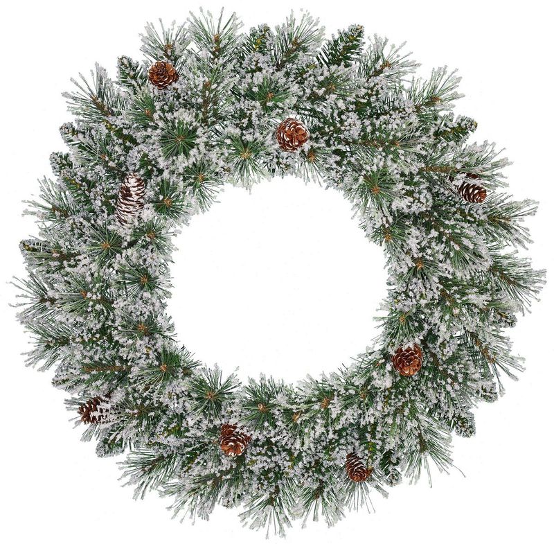 Vandans Wreath Green Frosted Tips 100 - D60cm
