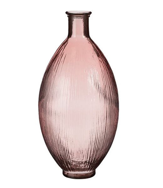 Firenza Bottle Recycled Glass L. Pink - H59x29cm